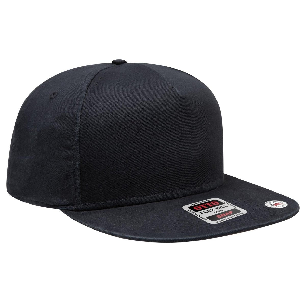 OTTO CAP "OTTO SNAP" 5 Panel Pro Style Snapback Hat OTTO 167 - 1198 Black OSFM - Adult Hats