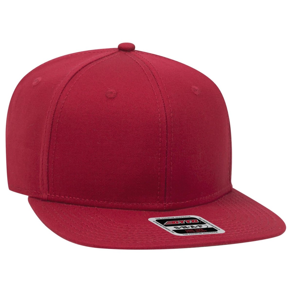 OTTO CAP "OTTO SNAP" 6 Panel Mid Profile Snapback Hat OTTO 148 - 1186 Red OSFM - Adult Hats