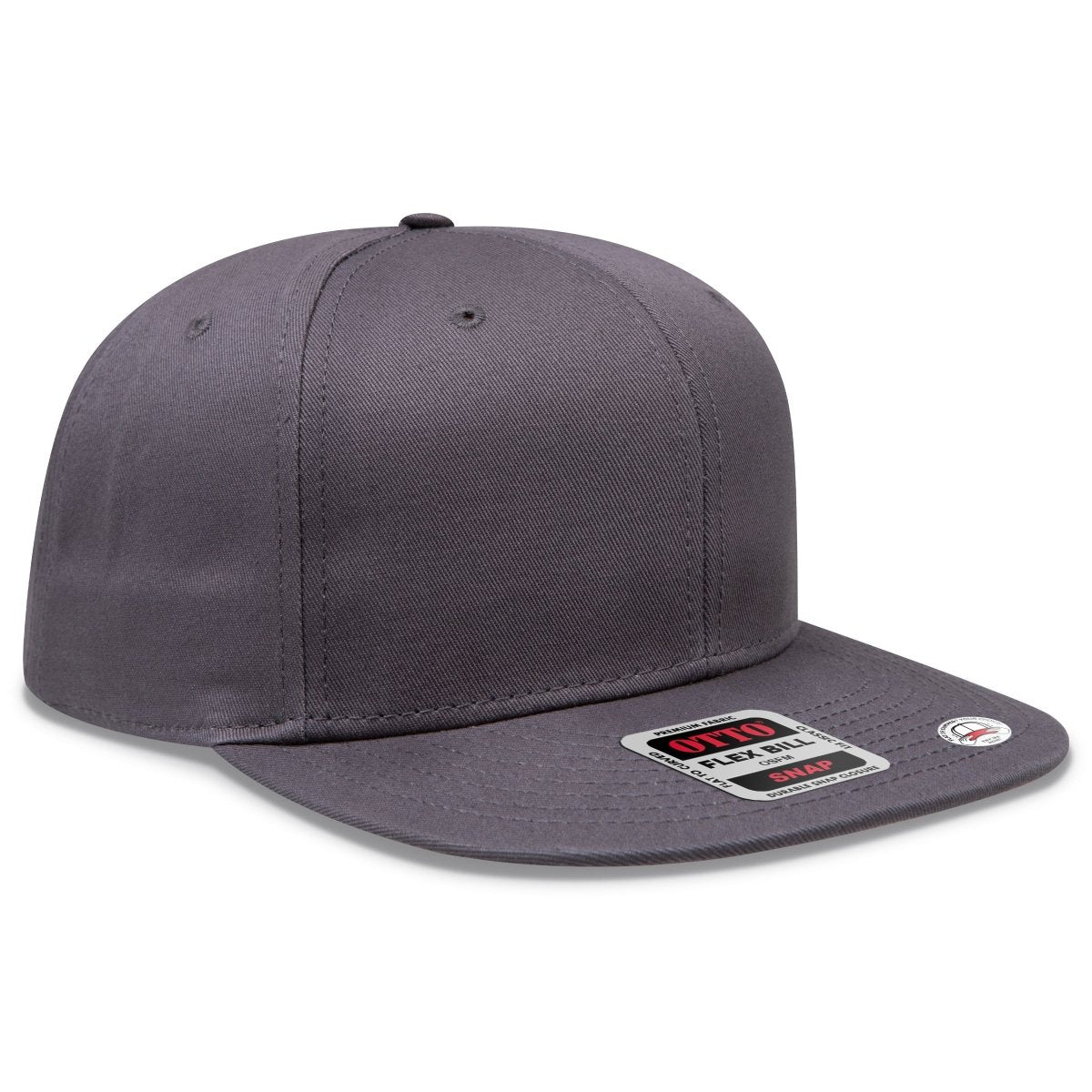 OTTO CAP “OTTO SNAP” 6 Panel Pro Style Snapback Hat OTTO 125 - 1038 Char. Gray OSFM - Adult Hats