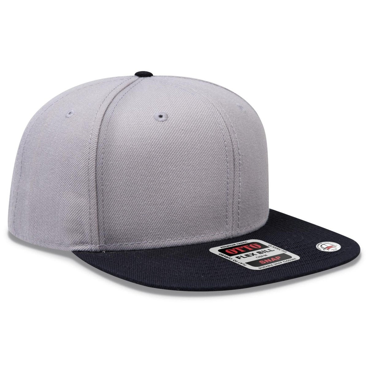 OTTO CAP "OTTO SNAP" 6 Panel Pro Style Snapback Hat OTTO 125 - 978 Blk/Gry/Gry OSFM - Adult Hats