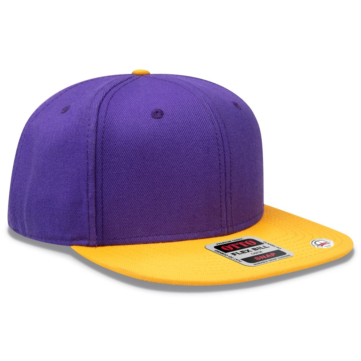 OTTO CAP "OTTO SNAP" 6 Panel Pro Style Snapback Hat OTTO 125 - 978 Gld/Pur/Pur OSFM - Adult Hats