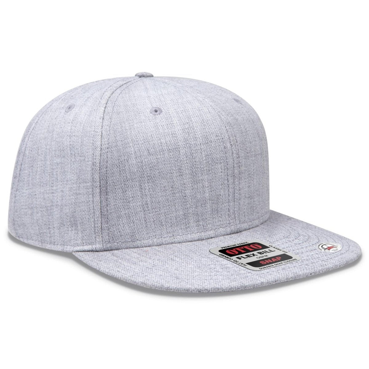 OTTO CAP "OTTO SNAP" 6 Panel Pro Style Snapback Hat OTTO 125 - 978 Heath. Gray OSFM - Adult Hats