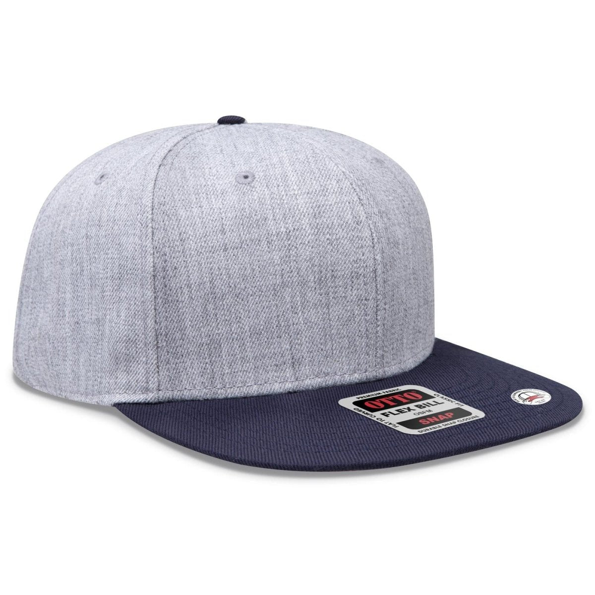OTTO CAP "OTTO SNAP" 6 Panel Pro Style Snapback Hat OTTO 125 - 978 Nvy/H.Gry/H.Gry OSFM - Adult Hats