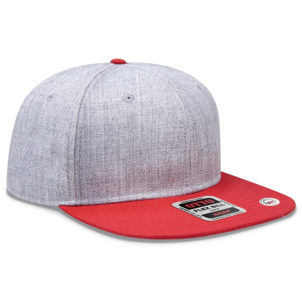 OTTO CAP "OTTO SNAP" 6 Panel Pro Style Snapback Hat OTTO 125 - 978 Red/H.Gry/H.Gry OSFM - Adult Hats
