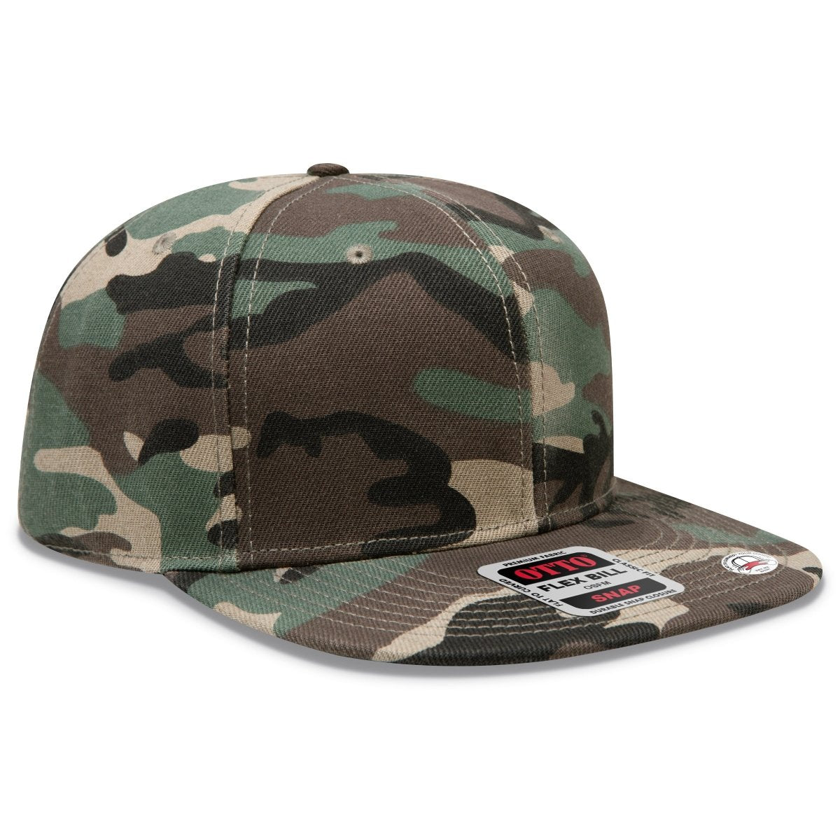 OTTO CAP "OTTO SNAP" 6 Panel Pro Style Snapback Hat OTTO 148 - 1267 Camo 008 OSFM - Adult Hats
