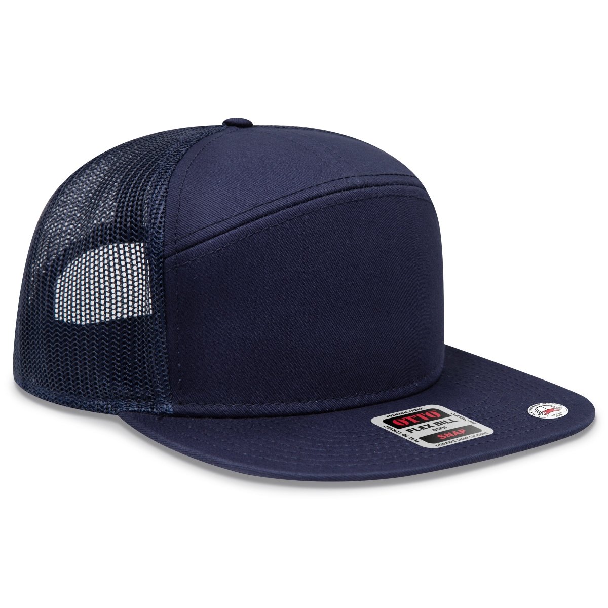 OTTO CAP "OTTO SNAP" 7 Panel Pro Style Mesh Back Trucker Snapback Hat OTTO 172 - 1298 Navy OSFM - Adult Hats
