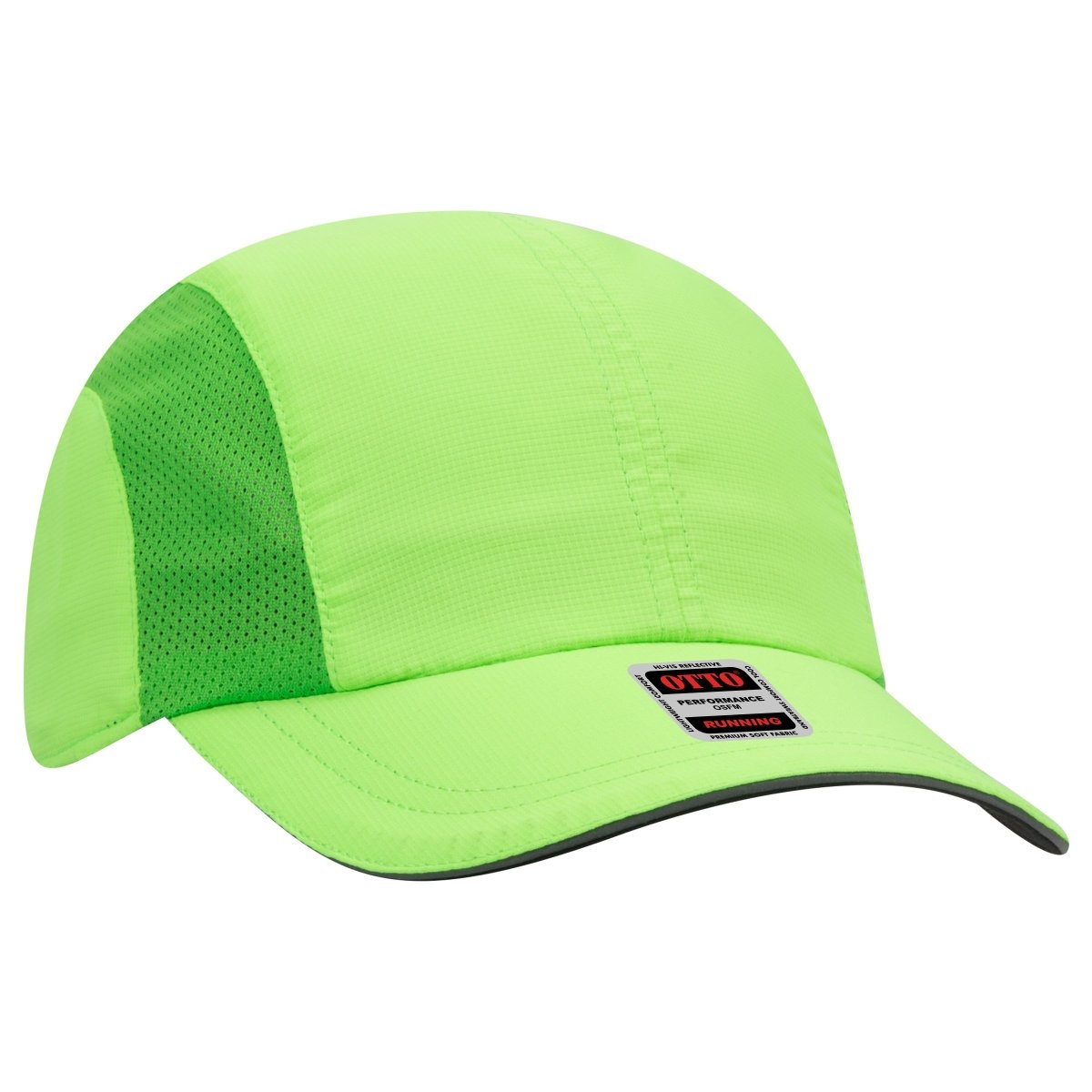 OTTO CAP Reflective 6 Panel Running Cap OTTO 133 - 1240 N. Green OSFM - Adult Hats