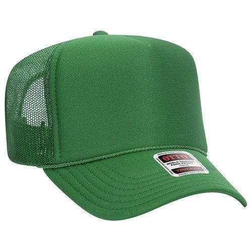 OTTO CAP YOUTH 5 Panel High Crown Mesh Back Foam Trucker Hat 39 - 165 YOUTH Kelly Green Caps