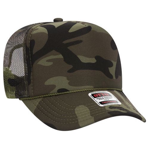 OTTO CAP YOUTH 5 Panel High Crown Mesh Back Foam Trucker Hat 39 - 165 YOUTH Red / White / Royal Caps