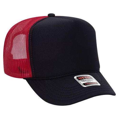 OTTO CAP YOUTH 5 Panel High Crown Mesh Back Foam Trucker Hat 39 - 165 YOUTH Red / White / Royal Caps