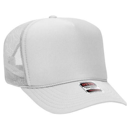 OTTO CAP YOUTH 5 Panel High Crown Mesh Back Foam Trucker Hat 39 - 165 YOUTH White Caps