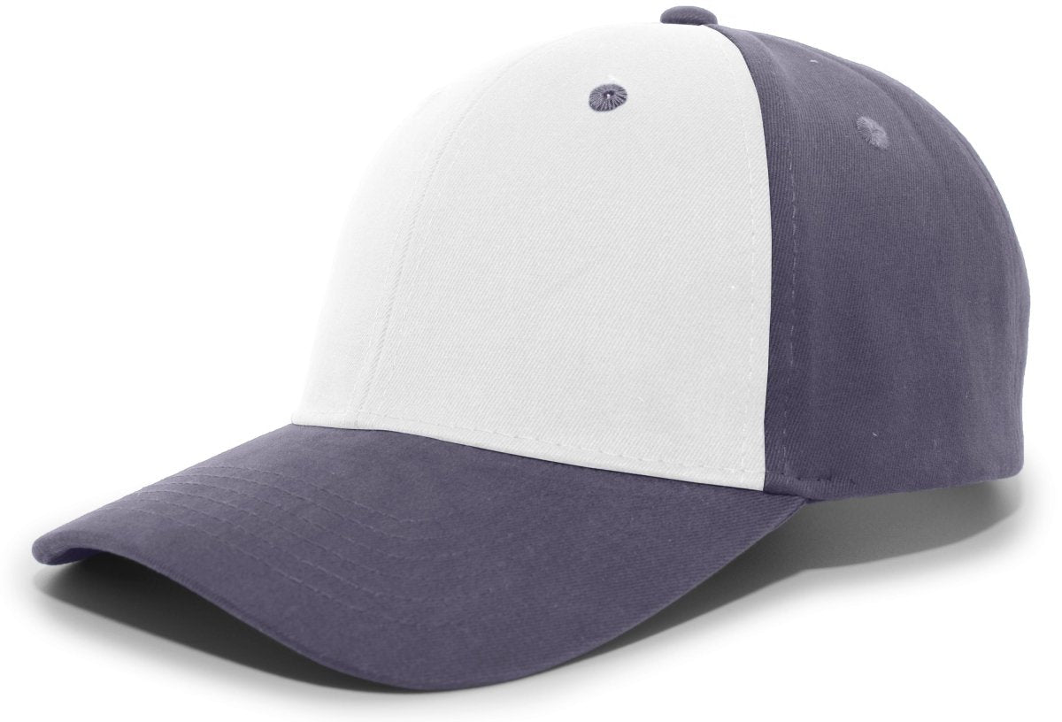 Pacific Headwear Brushed Cotton Twill Hook - And - Loop Adjustable Cap 101C WHITE/GRAPHITE/GRAPHITE OS