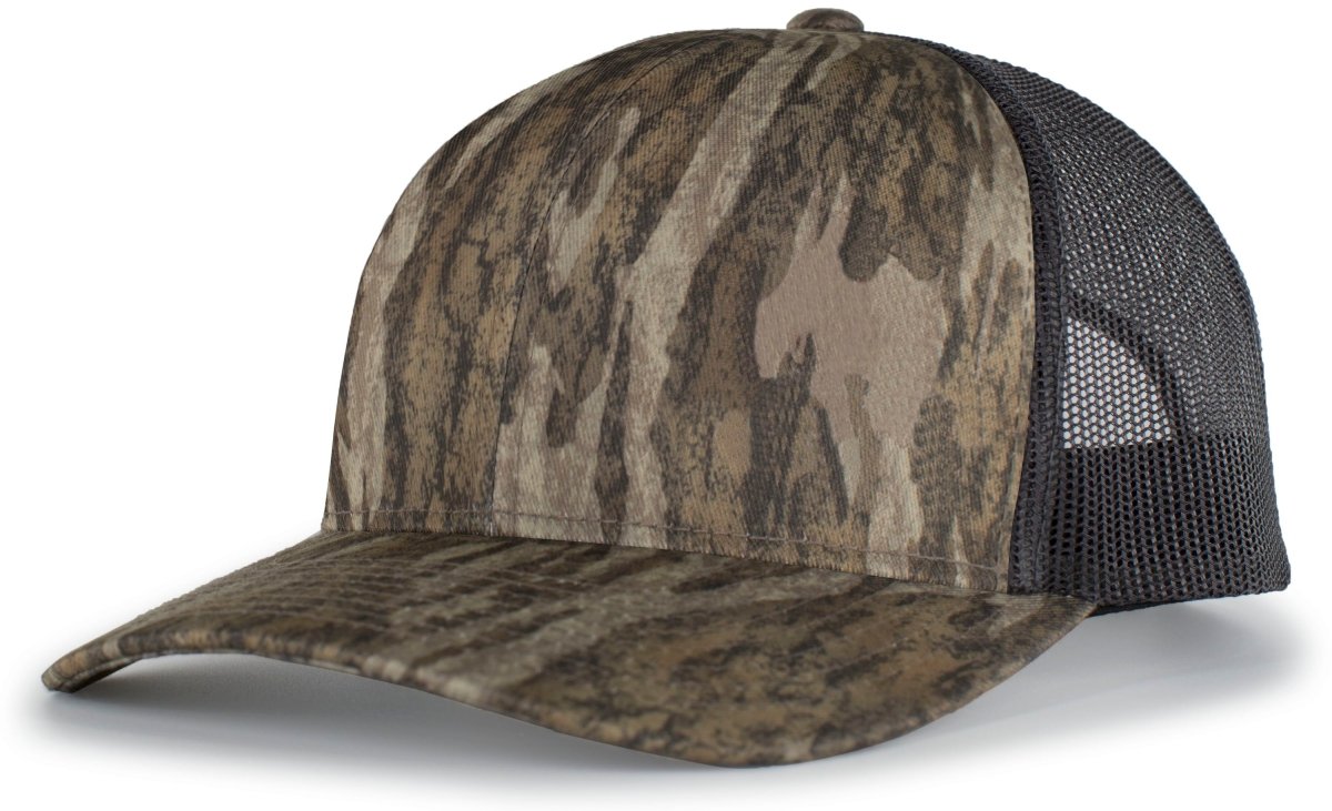 Pacific Headwear Camo Snapback Trucker Cap 108C BOTTOMLAND/LIGHT CHARCOAL OS