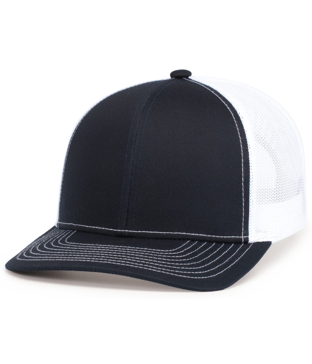 Pacific Headwear Contrast Stitch Trucker Snapback 104S NAVY/WHITE/NAVY OS