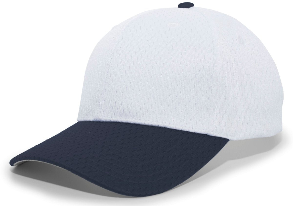 Pacific Headwear Coolport™ Mesh Hook - And - Loop Adjustable Cap - Pacific Headwear 805M WHITE/NAVY YTH