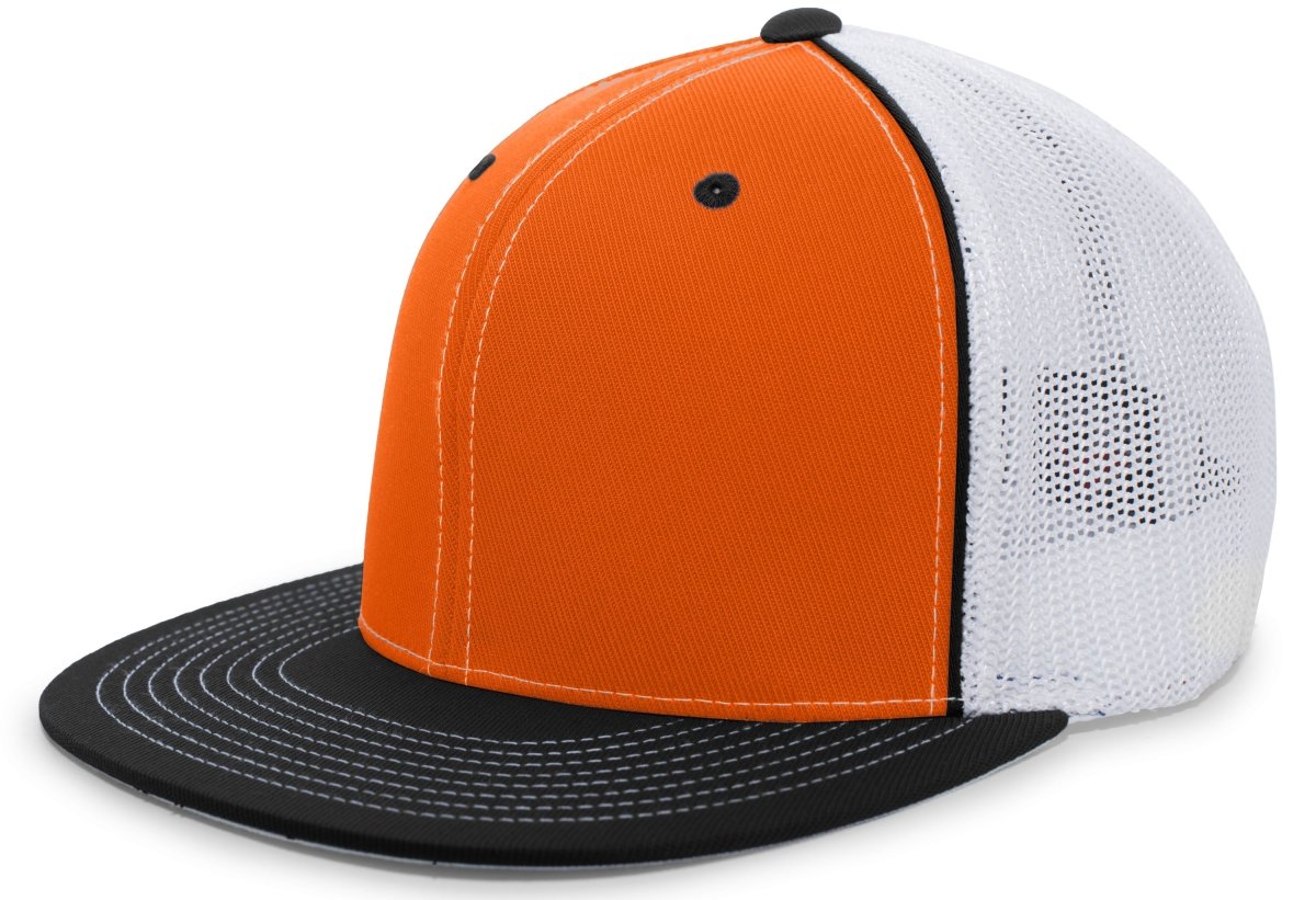 Pacific Headwear D - Series Trucker PacFlex Cap 4D5 ORANGE/WHITE/BLACK S/M