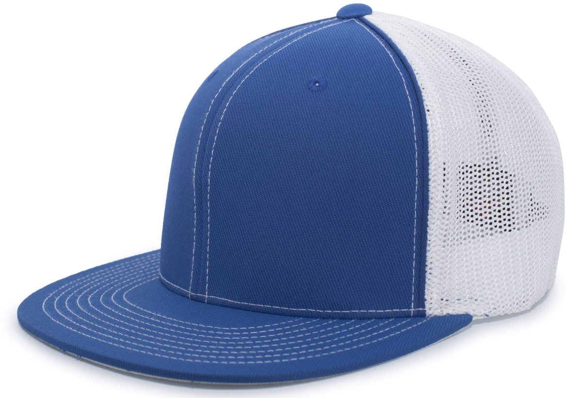 Pacific Headwear D - Series Trucker PacFlex Cap 4D5 ROYAL/WHITE/ROYAL S/M