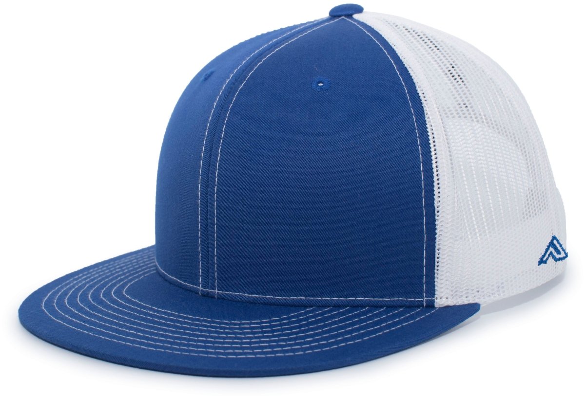 Pacific Headwear D - Series Trucker Snapback Cap 4D3 ROYAL/WHITE/ROYAL OS