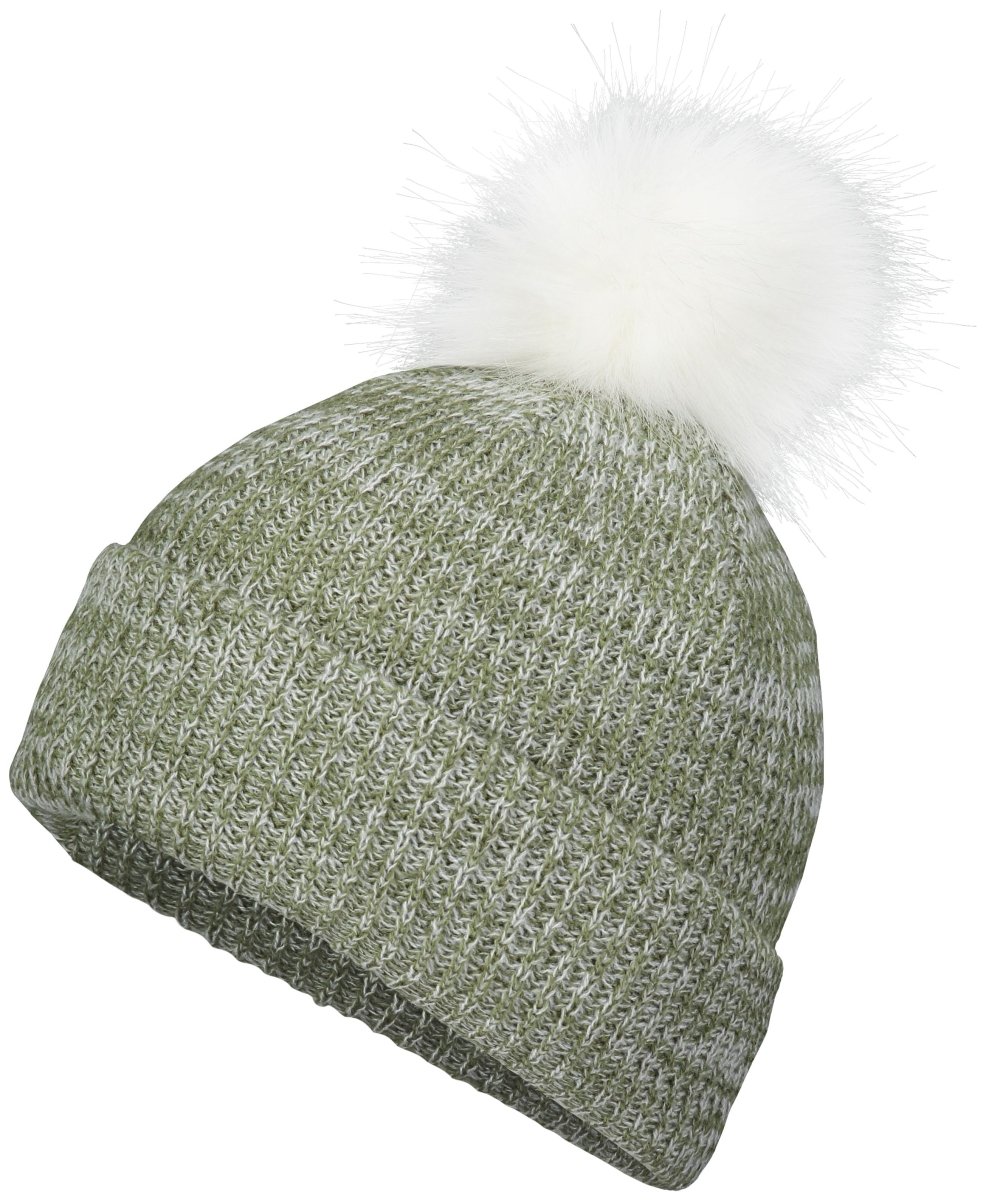 Pacific Headwear Faux Fur Pom Beanie - Pacific Headwear P604K LODEN/WHITE OS
