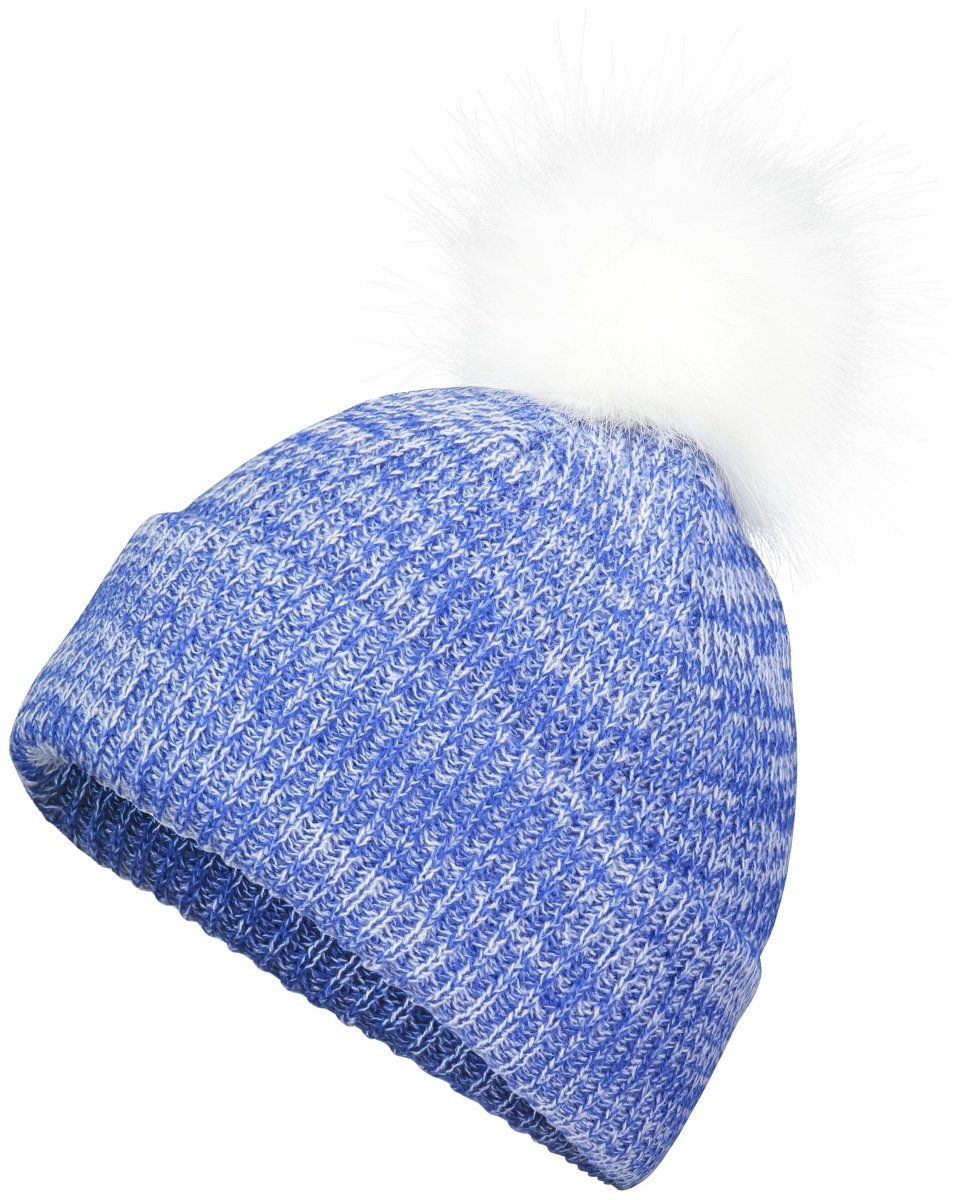 Pacific Headwear Faux Fur Pom Beanie - Pacific Headwear P604K ROYAL/WHITE OS