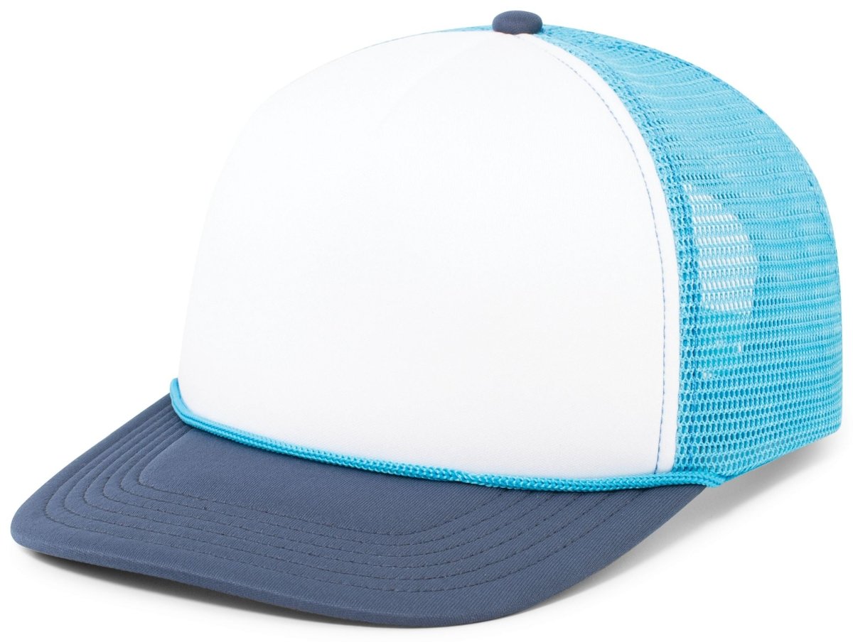 Pacific Headwear Foamie Fresh Trucker Cap - Pacific Headwear P782 WHITE/BRIGHT BLUE/NAVY OS