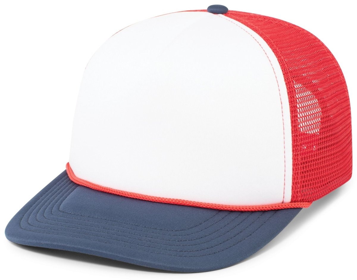 Pacific Headwear Foamie Fresh Trucker Cap - Pacific Headwear P782 WHITE/RED/NAVY OS