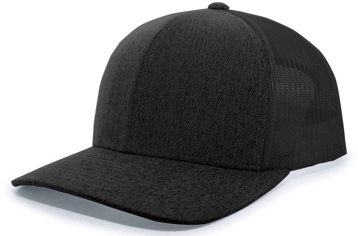 Pacific Headwear Heather Trucker Snapback Cap 110C BKH/B/BH OS