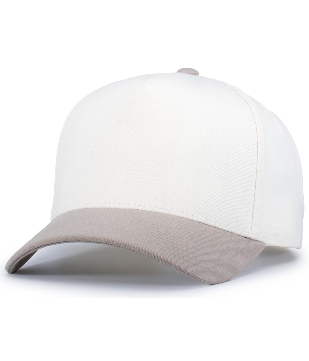 Pacific Headwear HERITAGE 5 - PANEL SNAPBACK CAP - Pacific Headwear P814 VINTAGE WHITE/KHAKI OS