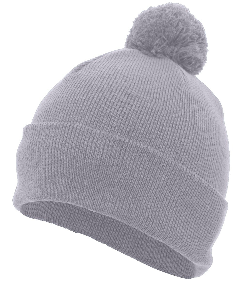 Pacific Headwear Knit Fold Over Pom - Pom Beanie 641K SILVER OS
