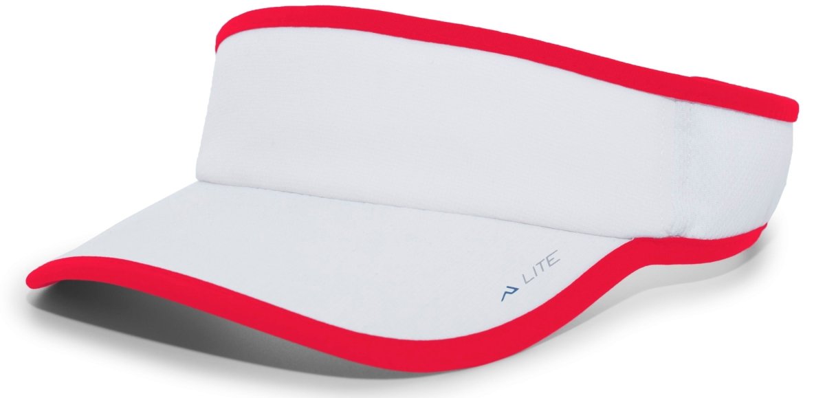 Pacific Headwear LITE ALL - SPORT ACTIVE VISOR 510V WHITE/RED OS