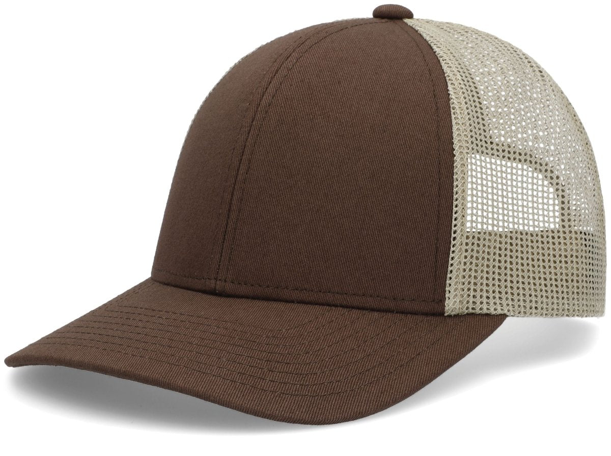 Pacific Headwear Low - Pro Trucker Cap - Pacific Headwear P114 BROWN/KHAKI/BROWN OS