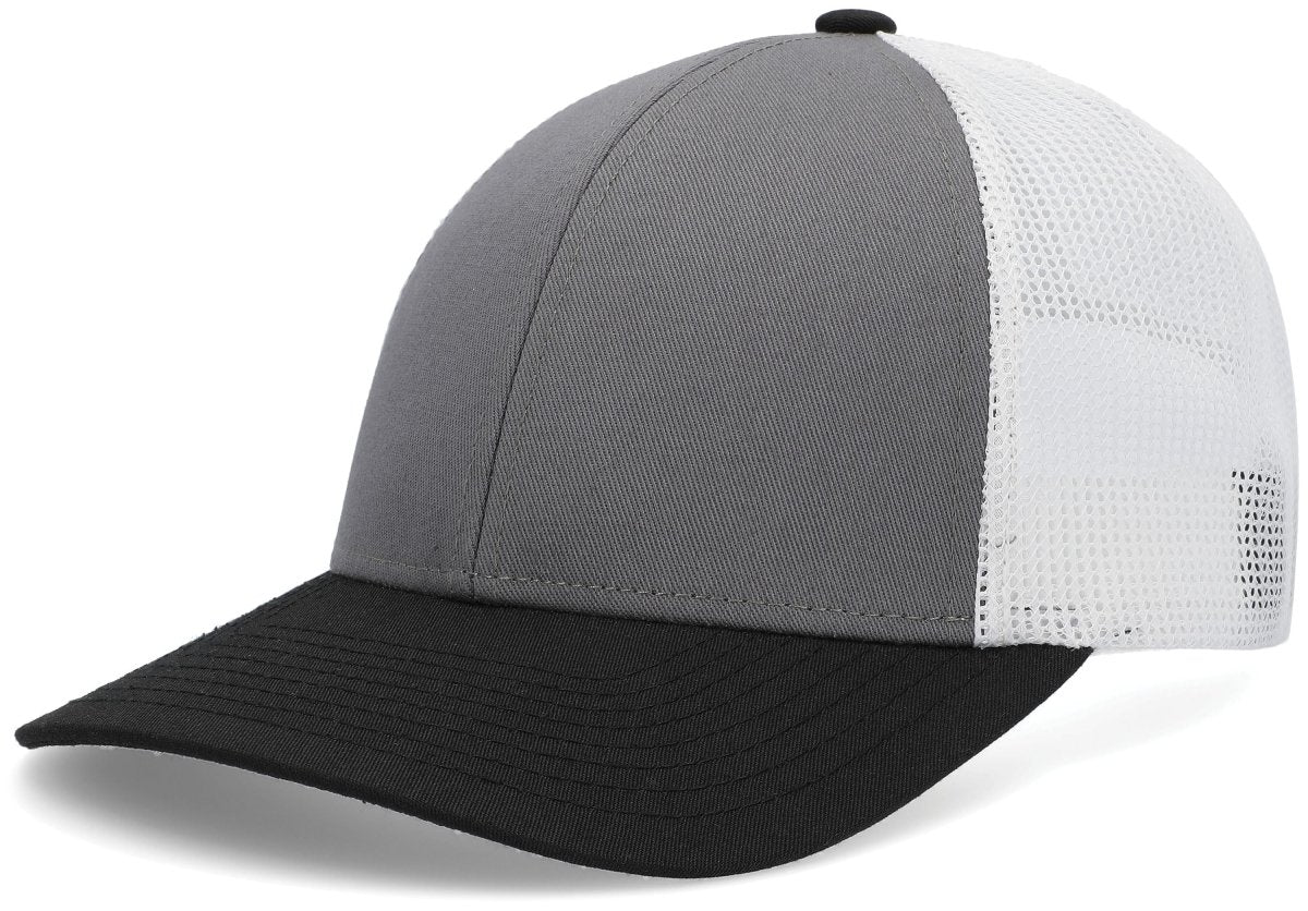 Pacific Headwear Low - Pro Trucker Cap - Pacific Headwear P114 LIGHT CHARCOAL/WHITE/BLACK OS