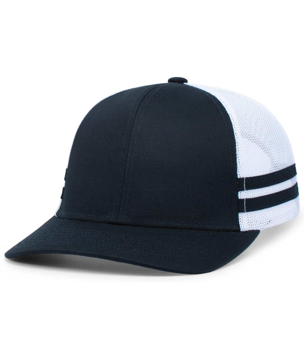 Pacific Headwear Low - Profile Stripe Trucker Cap - Pacific Headwear P115 NAVY/WHITE/NAVY OS