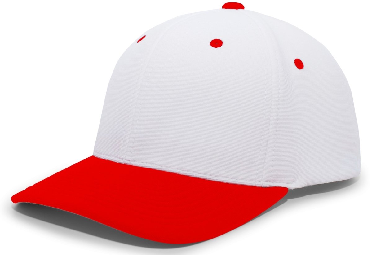 Pacific Headwear M2 Performance PacFlex Cap 498F WHITE/RED S/M