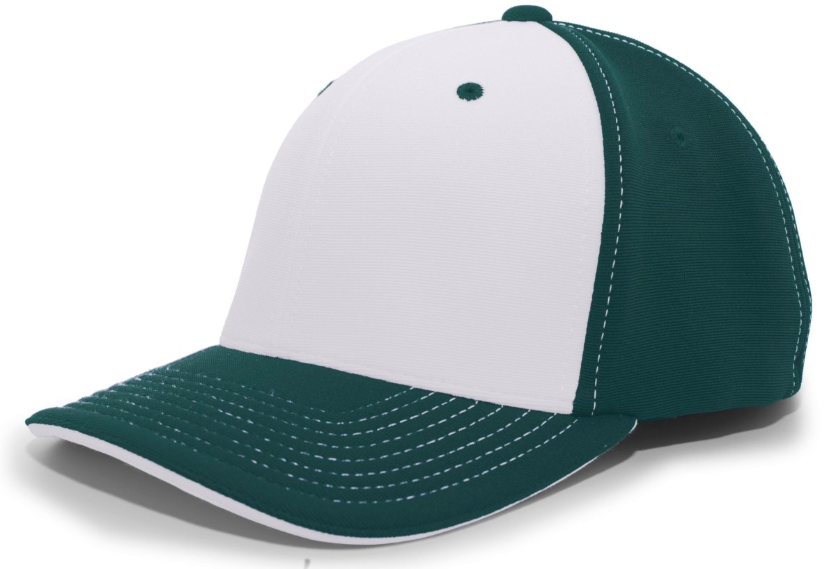 Pacific Headwear M2 Performance PacFlex Contrast Cap 398F SILVER/DARK GREEN/DARK GREEN S/M