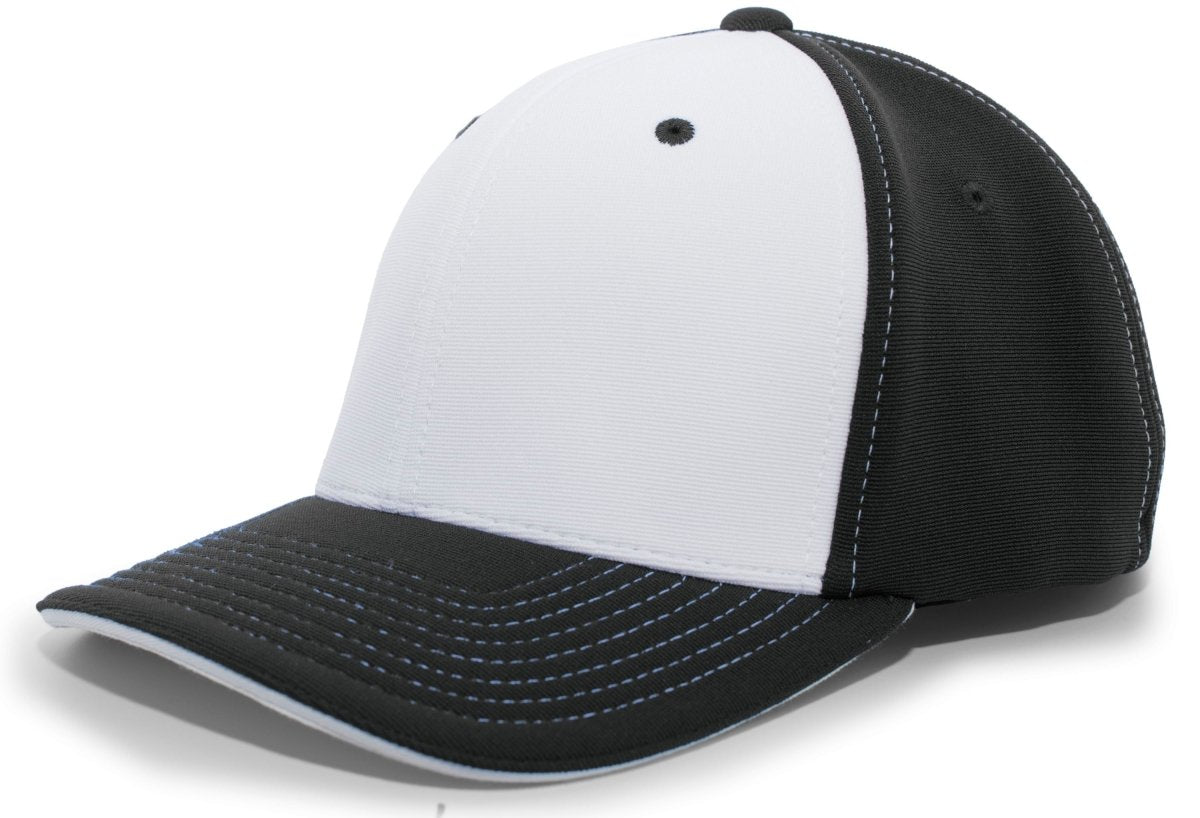Pacific Headwear M2 Performance PacFlex Contrast Cap 398F WHITE/BLACK/BLACK S/M