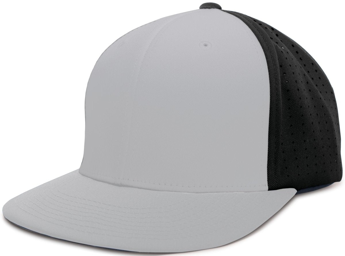 Pacific Headwear Perforated F3 Performance Flexfit® Cap - Pacific Headwear ES474 SILVER/BLACK/SILVER S/M