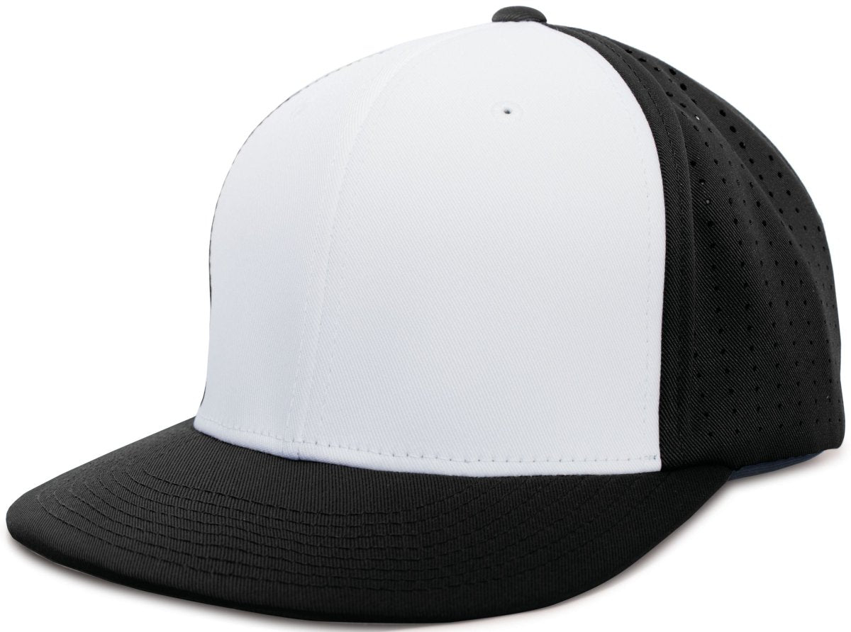 Pacific Headwear Perforated F3 Performance Flexfit® Cap - Pacific Headwear ES474 WHITE/BLACK/BLACK S/M