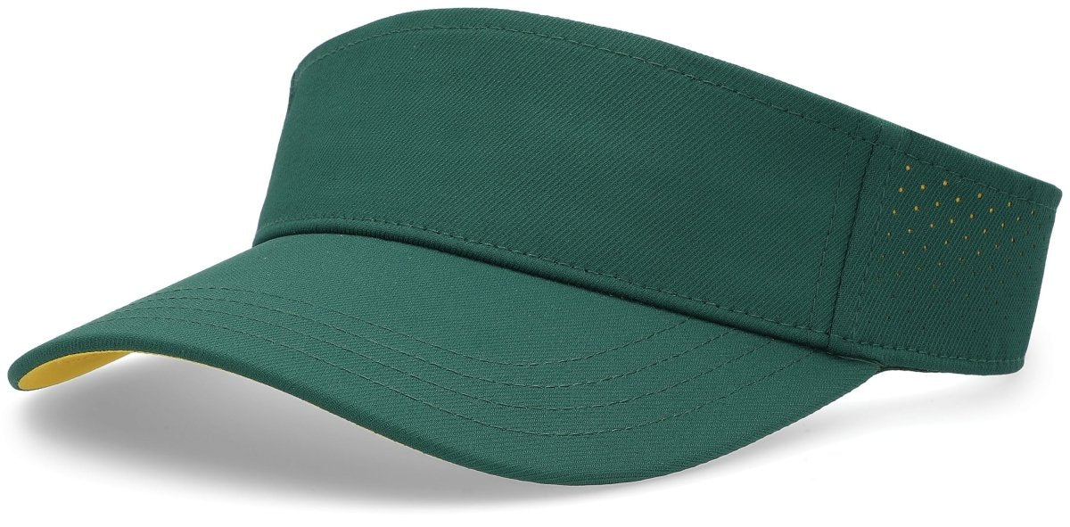 Pacific Headwear Perforated Visor Powered by Coolcore® - Pacific Headwear P500 DARK GREEN/GOLD OS
