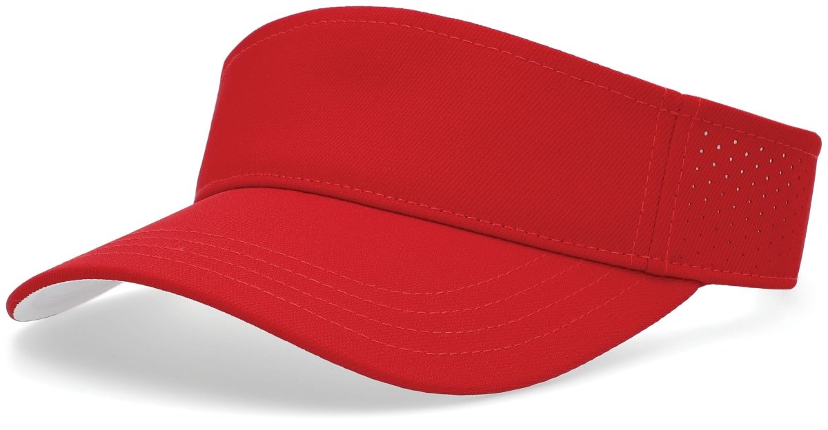 Pacific Headwear Perforated Visor Powered by Coolcore® - Pacific Headwear P500 RED/WHITE OS