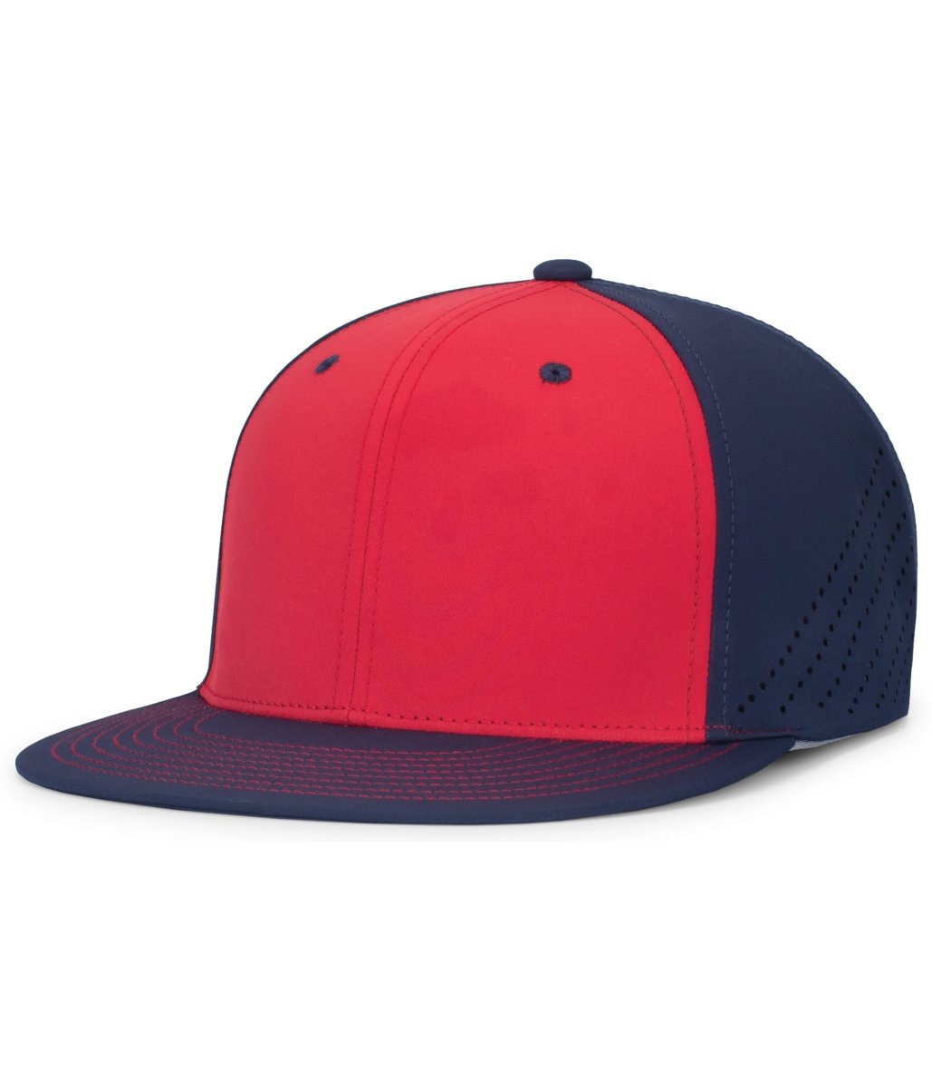 Pacific Headwear Premium Lightweight Perforated PacFlex Cap Powered by Coolcore® - Pacific Headwear ES471 RED/NAVY/NAVY S/M