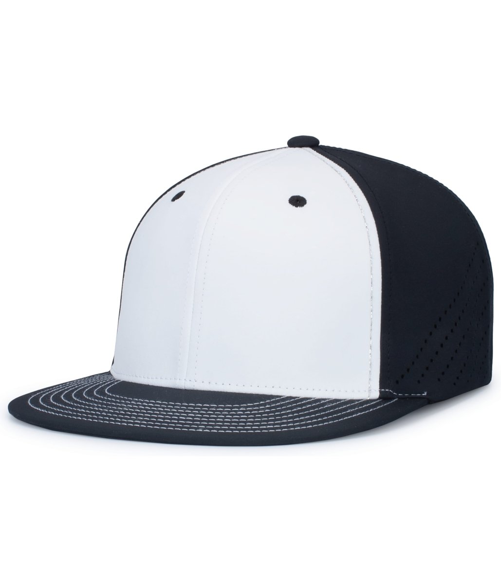 Pacific Headwear Premium Lightweight Perforated PacFlex Cap Powered by Coolcore® - Pacific Headwear ES471 WHITE/BLACK/BLACK S/M