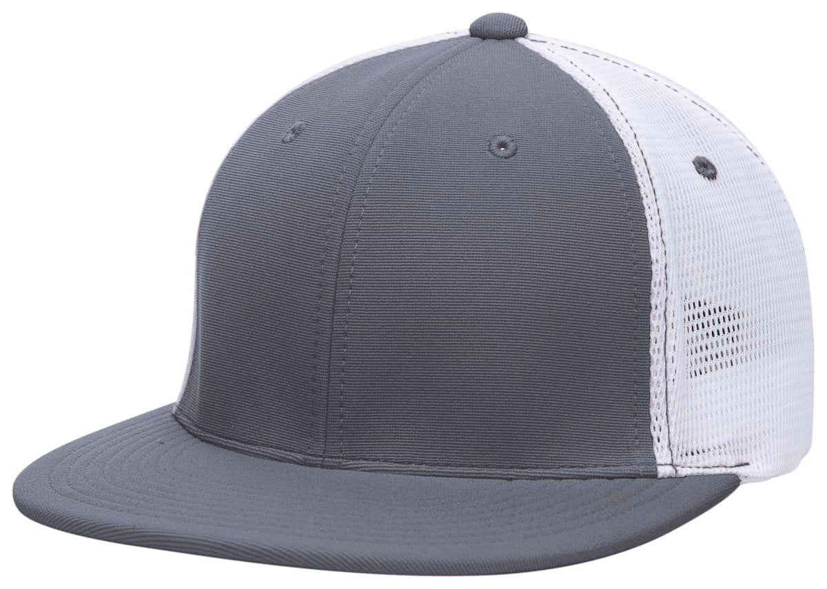 Pacific Headwear Premium M2 Performance Trucker Flexfit® Cap - Pacific Headwear ES341 GRAPHITE/WHITE/GRAPHITE S/M