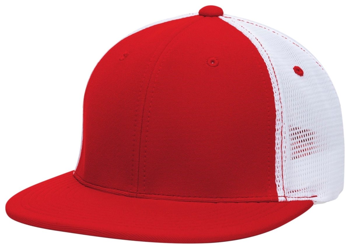 Pacific Headwear Premium M2 Performance Trucker Flexfit® Cap - Pacific Headwear ES341 RED/WHITE/RED S/M