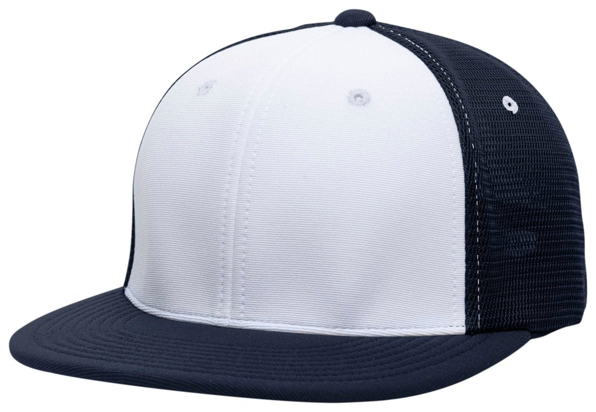 Pacific Headwear Premium M2 Performance Trucker Flexfit® Cap - Pacific Headwear ES341 WHITE/NAVY/NAVY S/M