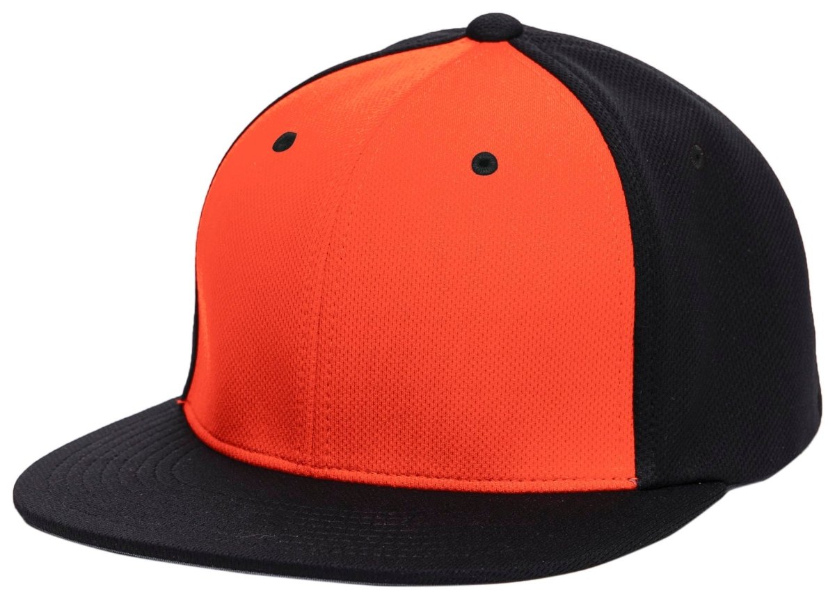 Pacific Headwear Premium P - Tec Flexfit® Cap - Pacific Headwear ES342 ORANGE/BLACK/BLACK S/M