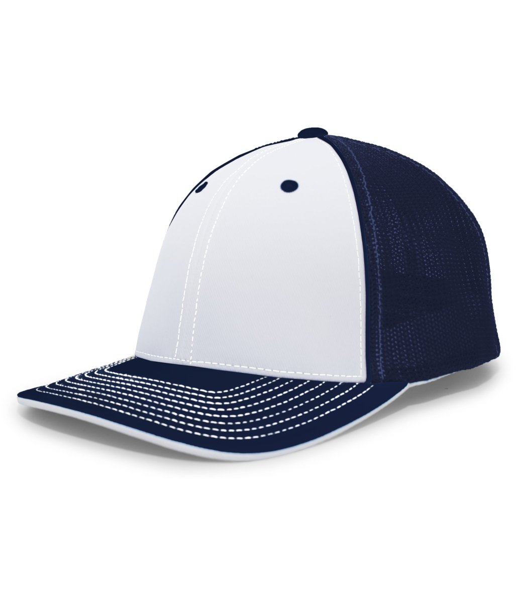 Pacific Headwear Trucker Flexfit® Cap 404F WHITE/NAVY/NAVY S/M
