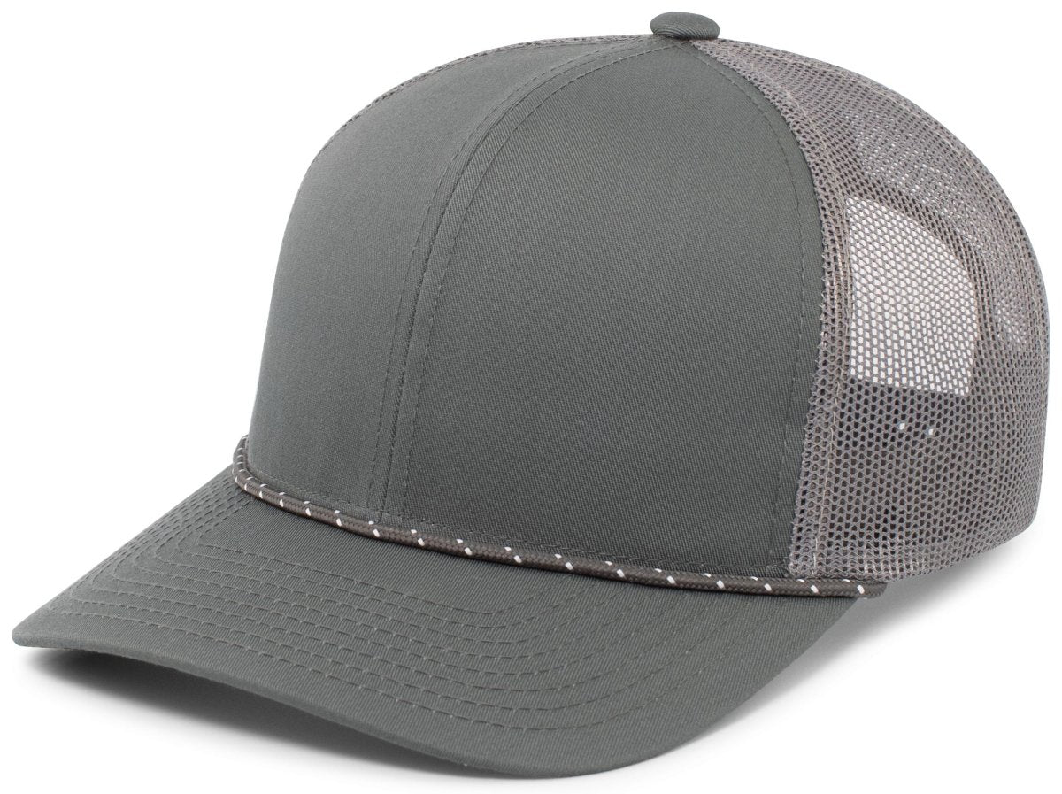 Pacific Headwear Trucker Snapback Braid Cap 104BR GRAPHITE OS