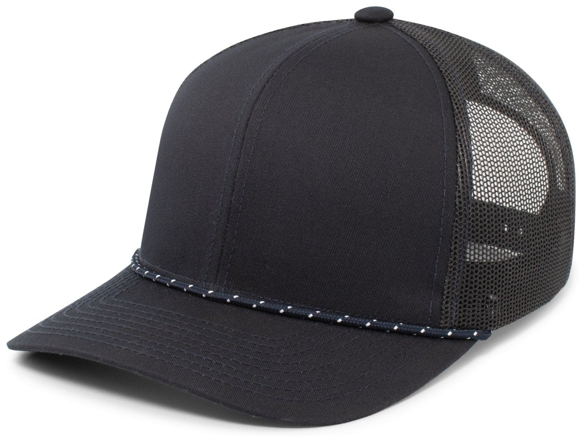 Pacific Headwear Trucker Snapback Braid Cap 104BR NAVY OS