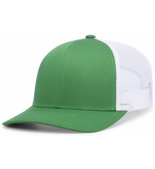 Pacific Headwear Trucker Snapback Cap | Pacific Headwear 104C Kelly/White/Kelly OSFM Caps